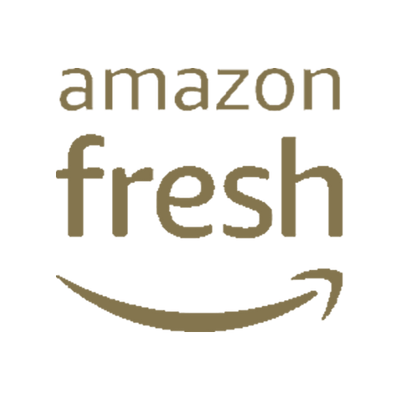 Amazon Fresh logo in gold