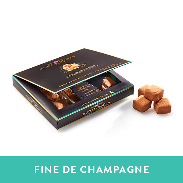 Booja-Booja Fine De Champagne chocolate truffles in the chilled twelve-pack format
