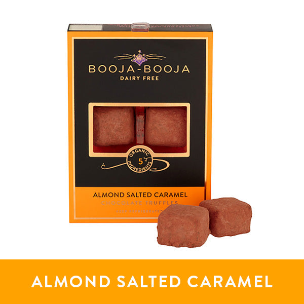Booja-Booja almond salted caramel chocolate truffles in the chilled six-pack format